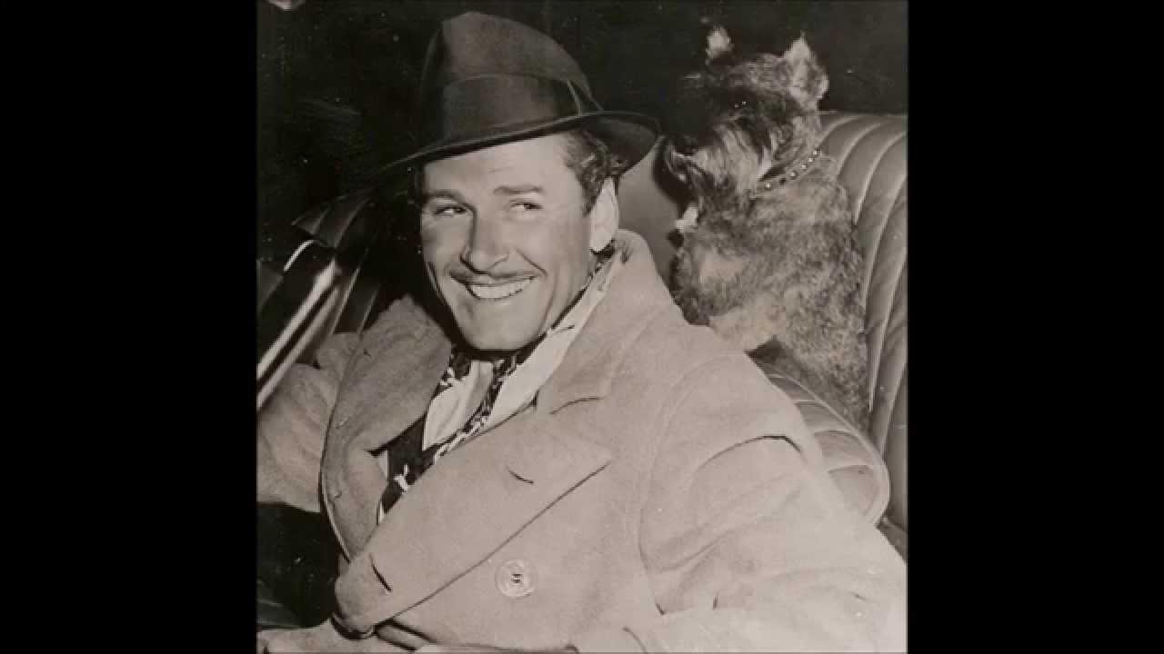 Errol Flynn, his Schnauzer dog 