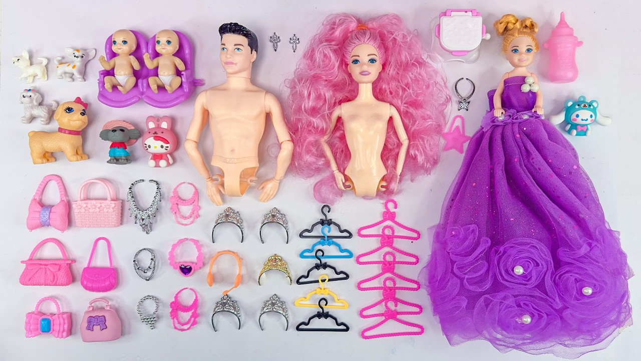 11 Minutes Satisfying with Unboxing Barbie Family Playset, Doll Dressup Set Toys ASMR | Review Toys