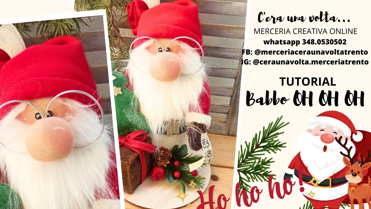 TUTORIAL BABBO OH OH OH  - Babbo Natale super facile tutto cucito a mano
