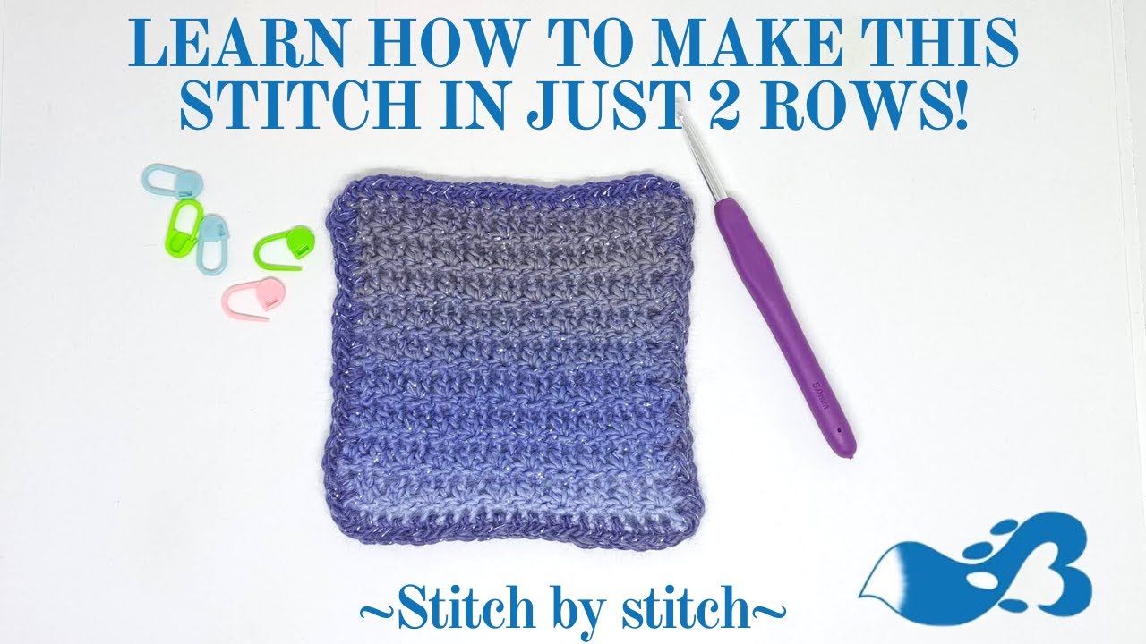 Learn how to make this gorgeous new stitch in just 2 rows! | beautiful granny square alternative