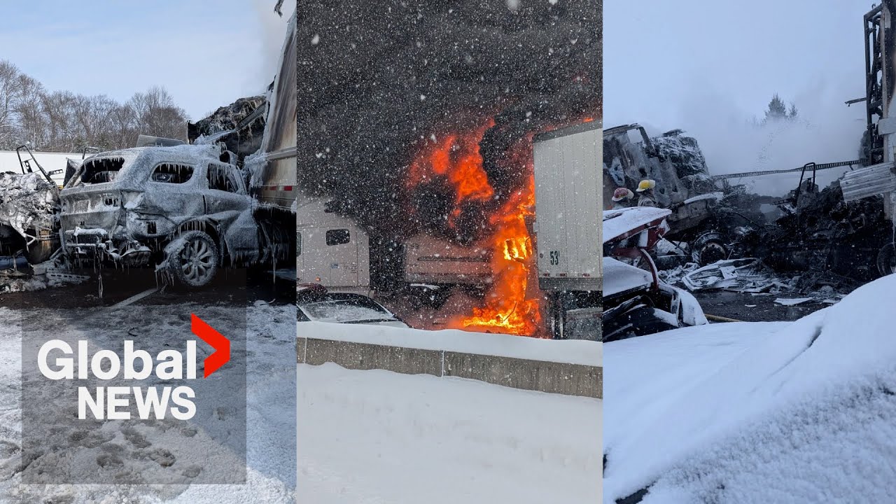 Ontario police say up to 50 vehicles involved in crashes on Hwy. 401
