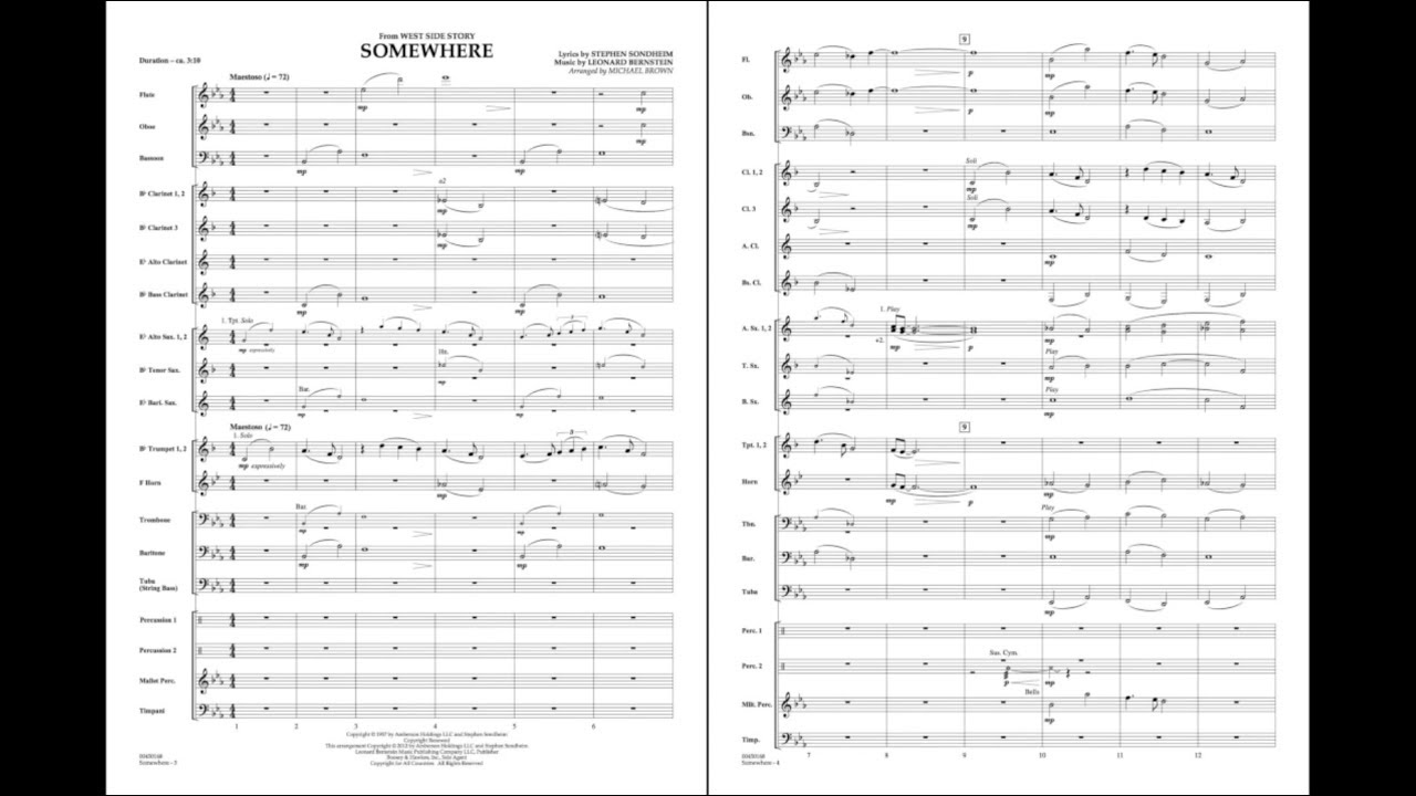Somewhere (from West Side Story) by Leonard Bernstein/arr. Michael Brown