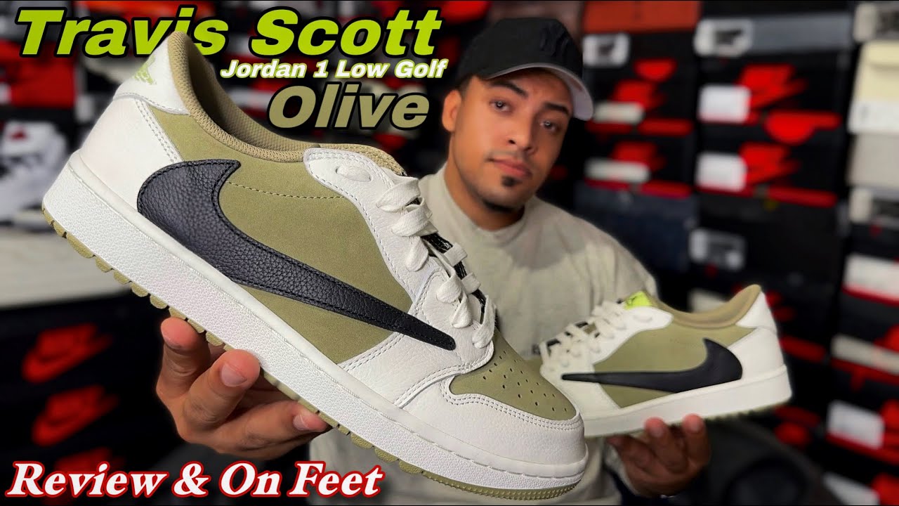 (60k Pairs Only) Travis Scott 1 Low Golf “Neutral Olive”  Review & On Feet