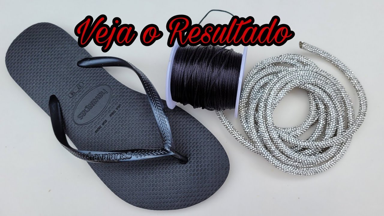 Como Fazer um Lindo Chinelo com Tubos de Strass