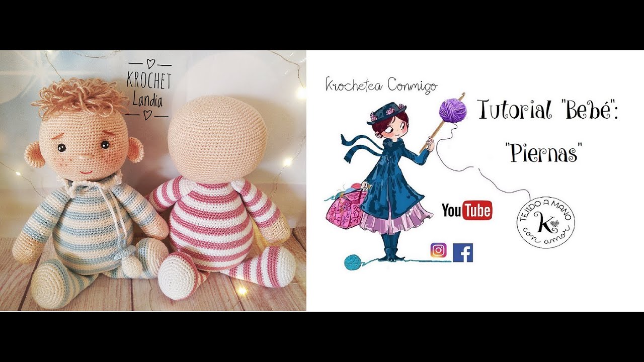 Tutorial Krochet Landia: Bebé: Piernas