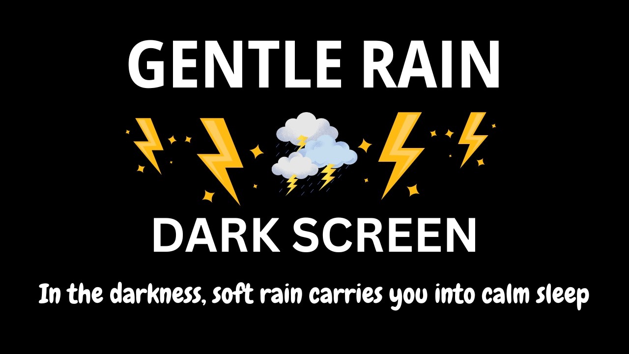 Dark Rainstorm with Rolling Thunder | BLACK SCREEN | Calm Sleep All Night