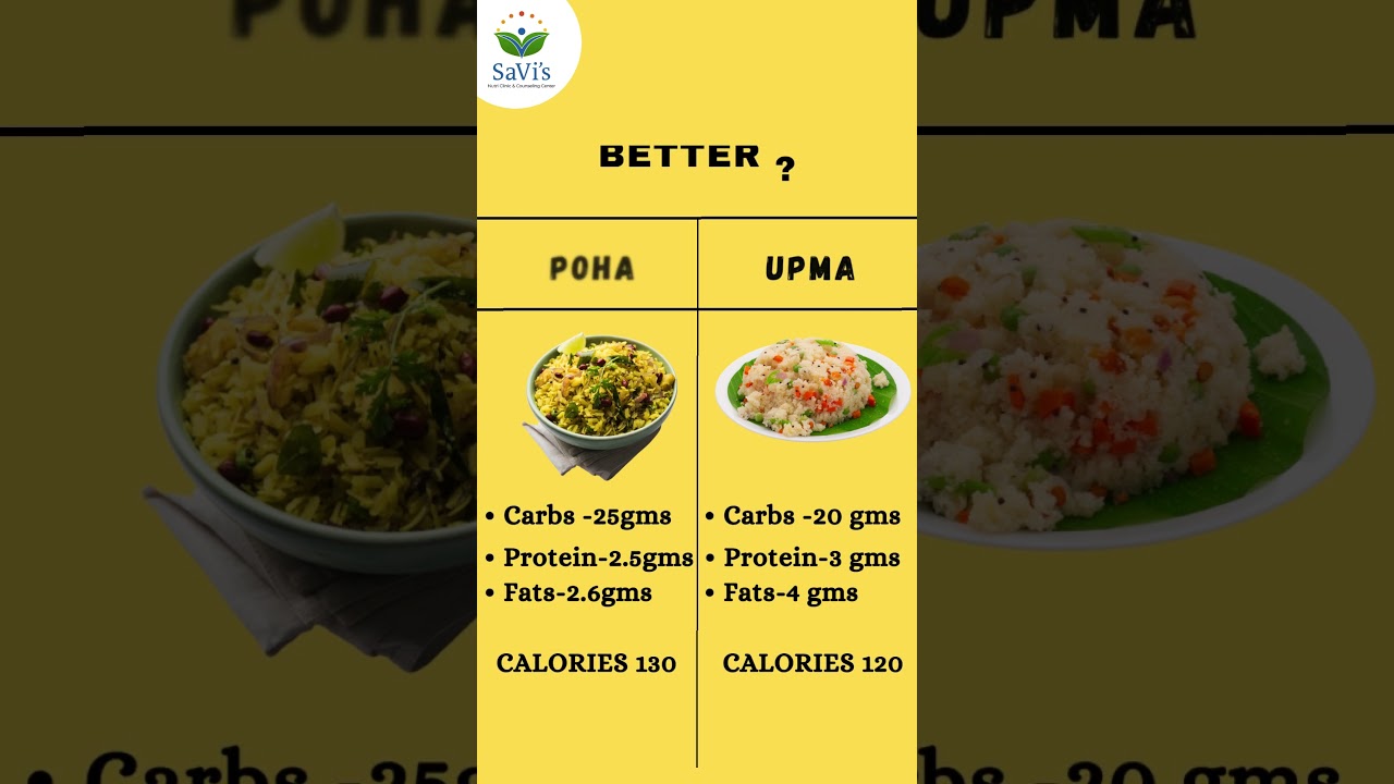 WHICH IS BETTER? POHA VS UPMA #weightloss #healthyfood #viral
