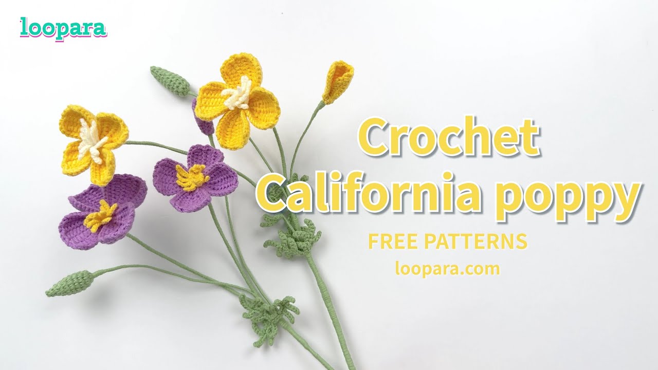 Crochet California Poppy Flower - Free Pattern