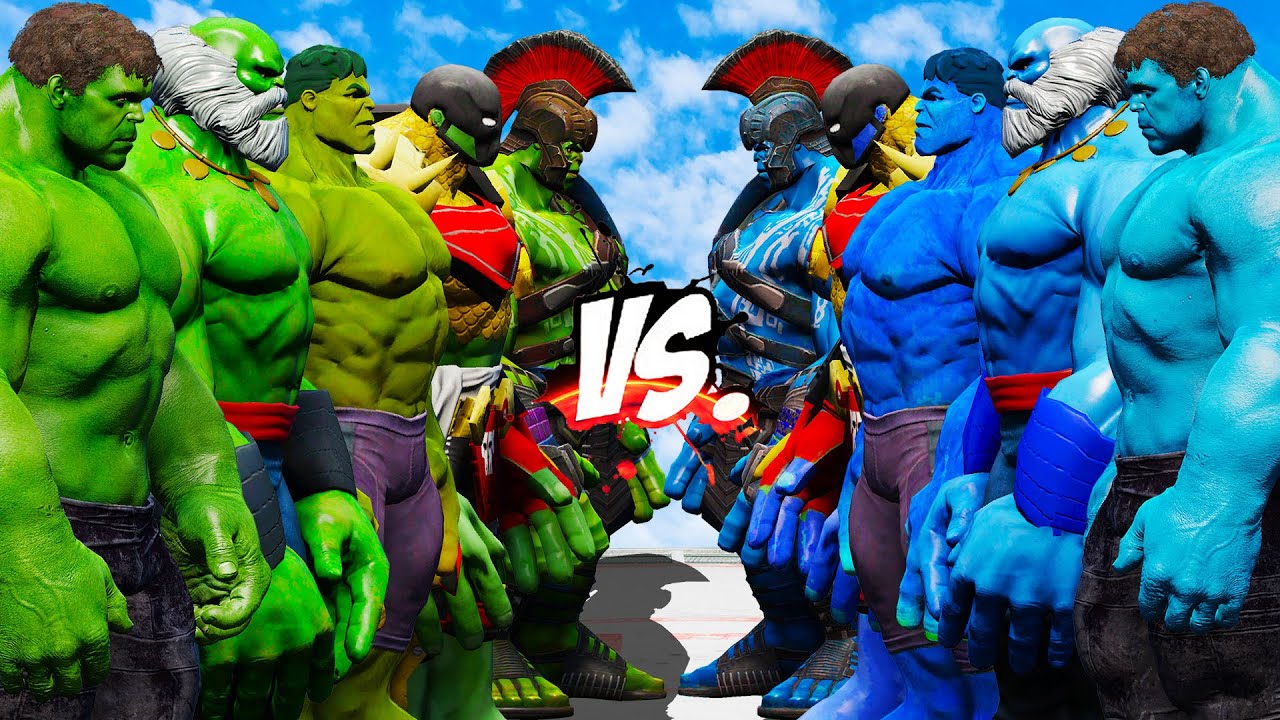 TEAM GREEN HULK  VS TEAM BLUE HULK - EPIC SUPERHEORES WAR