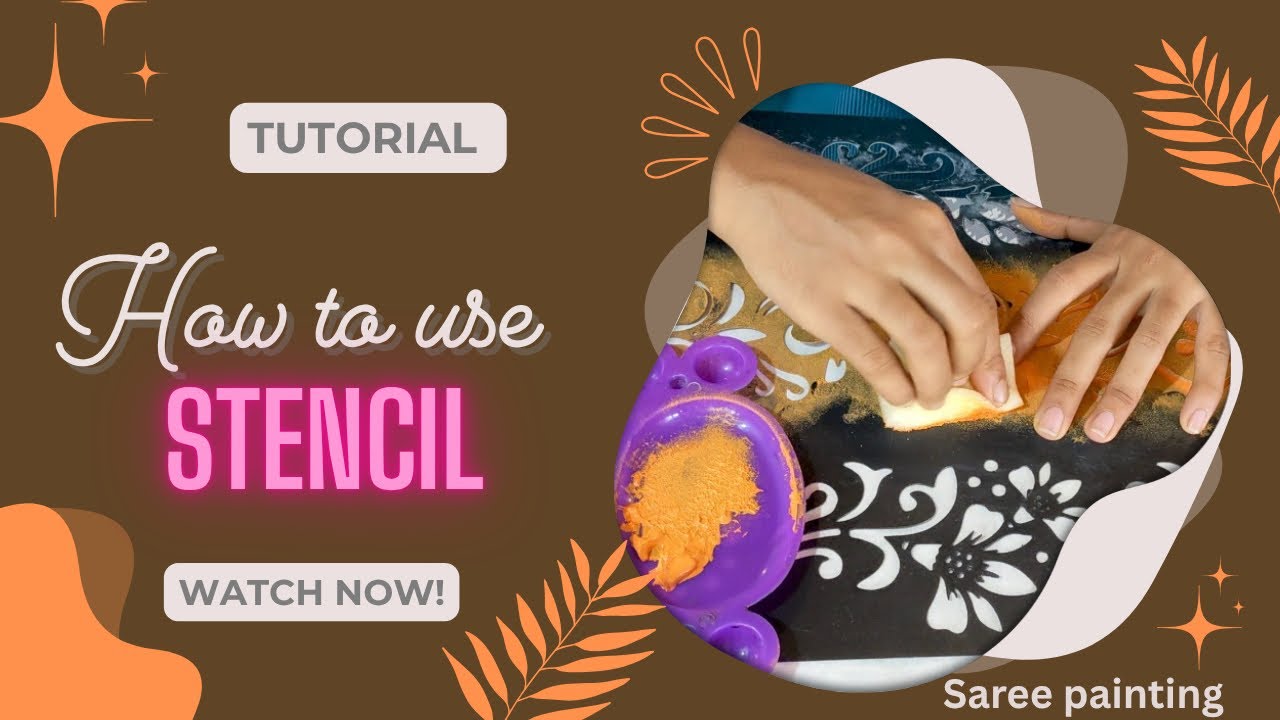 How to make saree using stencil | ස්ටෙන්සින් එකක් භාවිතා කර ඔසරියක් නිර්මාණය කරමු 