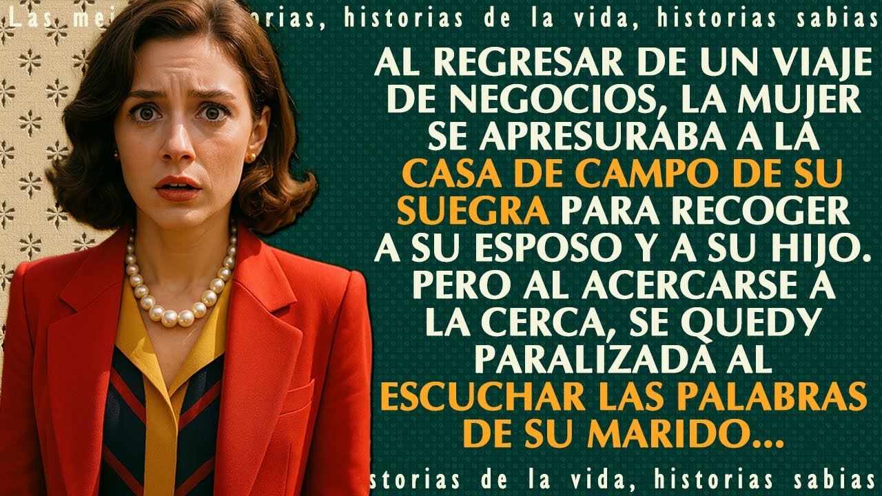 Al regresar de un viaje de negocios, la mujer se apresuraba a la casa de campo de su suegra