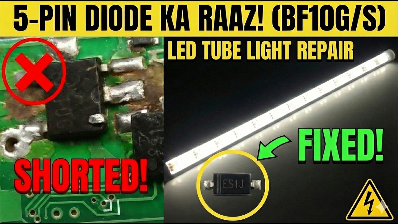 ये कैसा Diode है? 5 Pin Bridge Diode in LED Driver | 20W Tubelight Repairing & Logic (Hindi) BF10G/S