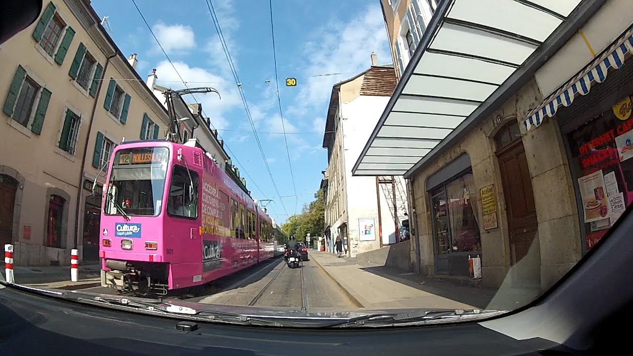 Chêne-Bourg and Chêne-Bougeries, Canton of Geneva, Switzerland (Suisse) – onboard camera