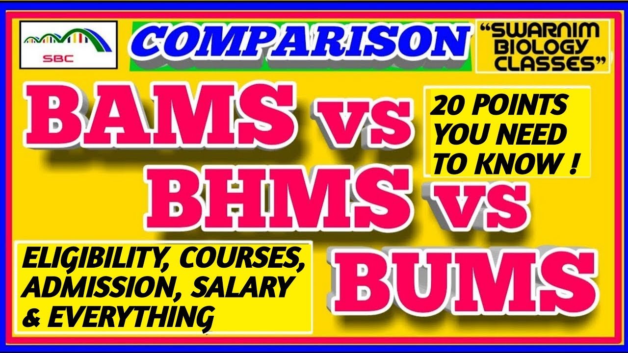 BAMS vs BHMS vs BUMS 2020| WHICH ONE IS BETTER-AYURVEDA,HOMEOPATHY & UNANI COURSES with 20 POINTS.