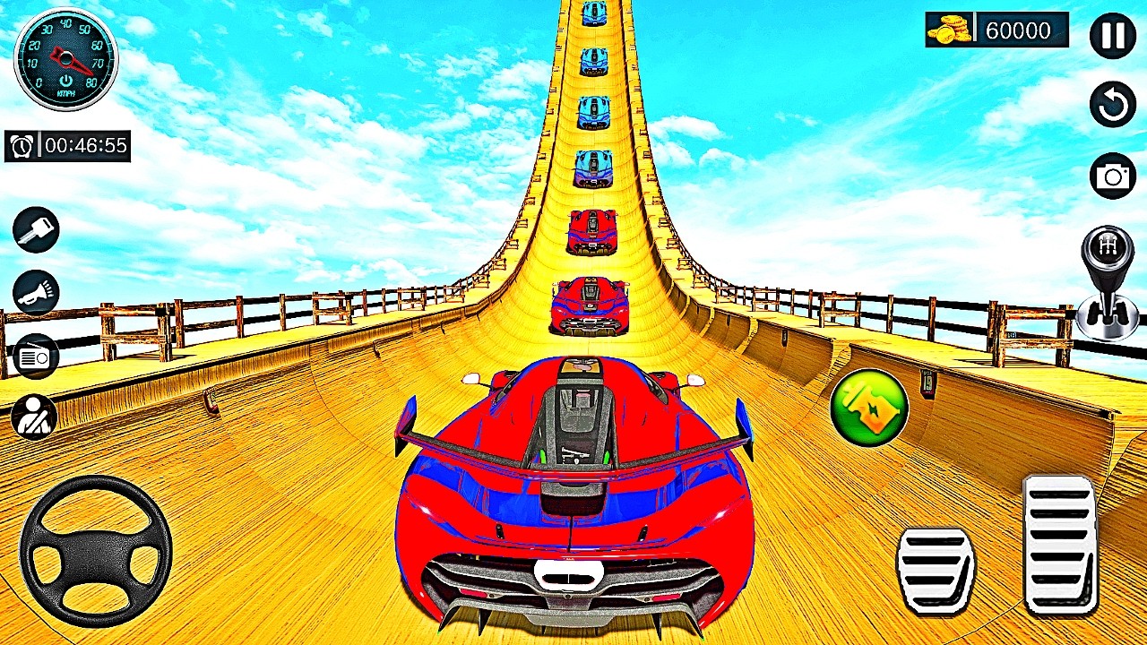 Невозможные трассы для трюковых автомобилей 3D - автомобильная игра - гоночная игра - автомобильн...