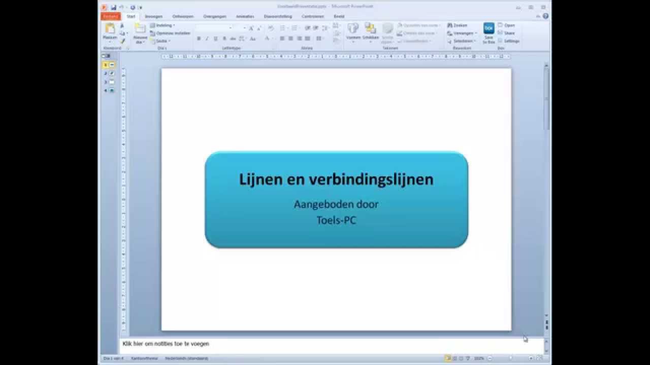 PowerPoint: lijnen en verbindingslijnen tekenen
