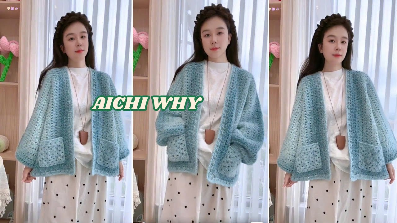 Hướng dẫn móc len áo Cardigan bằng len cầu vồng