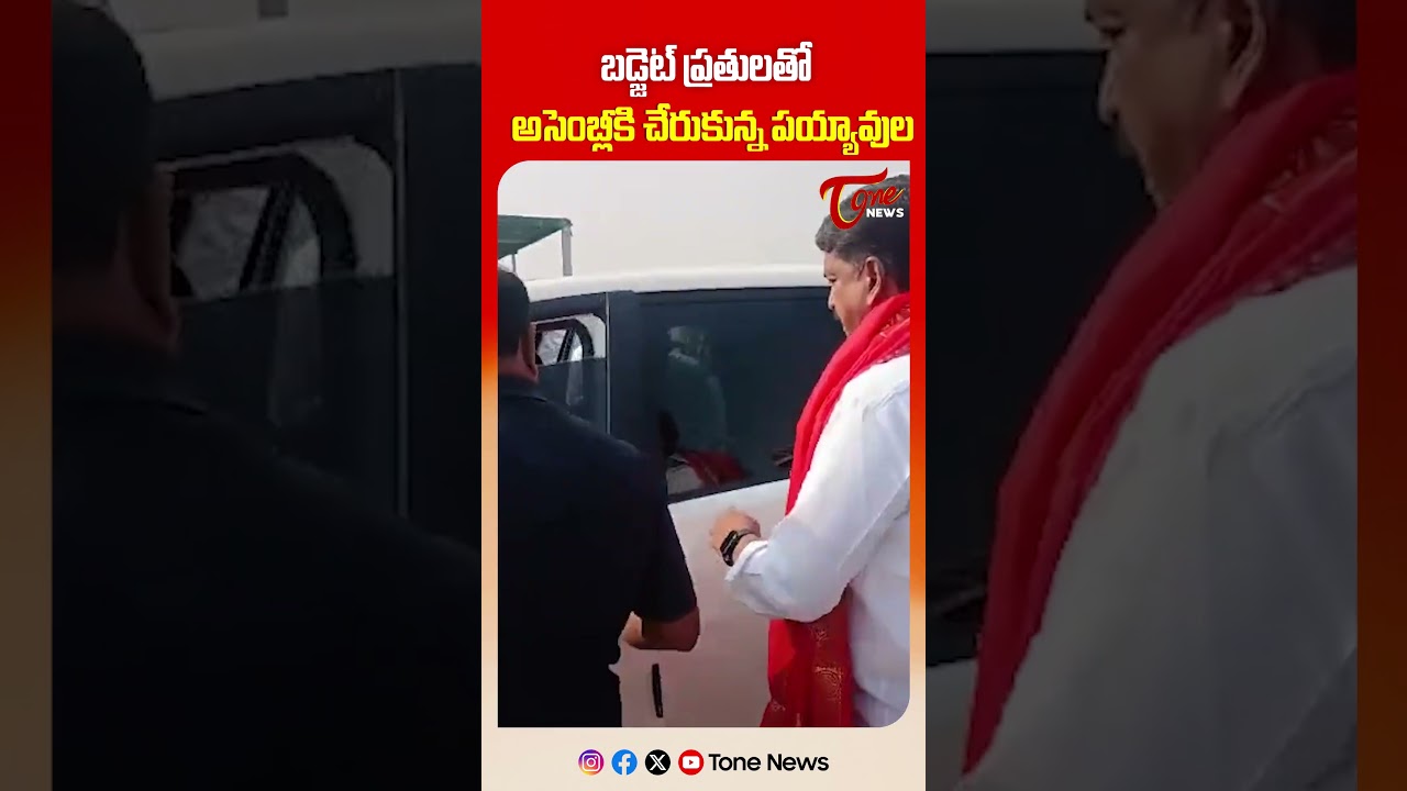 అసెంబ్లీకి చేరుకున్న పయ్యావుల | Minister Payyavula Keshav Arrives at AP Assembly with Budget Papers
