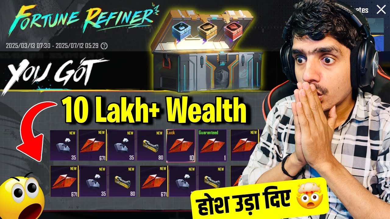 😱 FORTUNE REFINER BIGGEST CRATE OPENING | 10 LAKH+ WEALTH CRATE OPEING BGMI