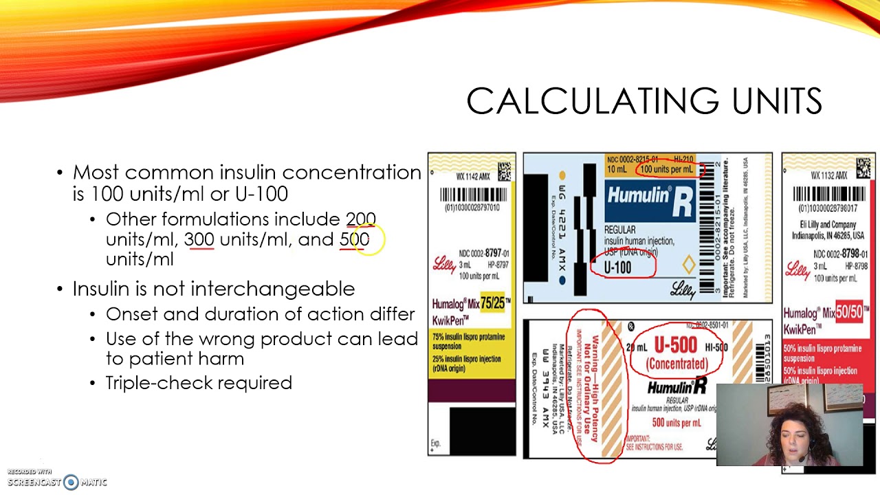 Pharmacy Calculations- Insulin Supplemental Lecture