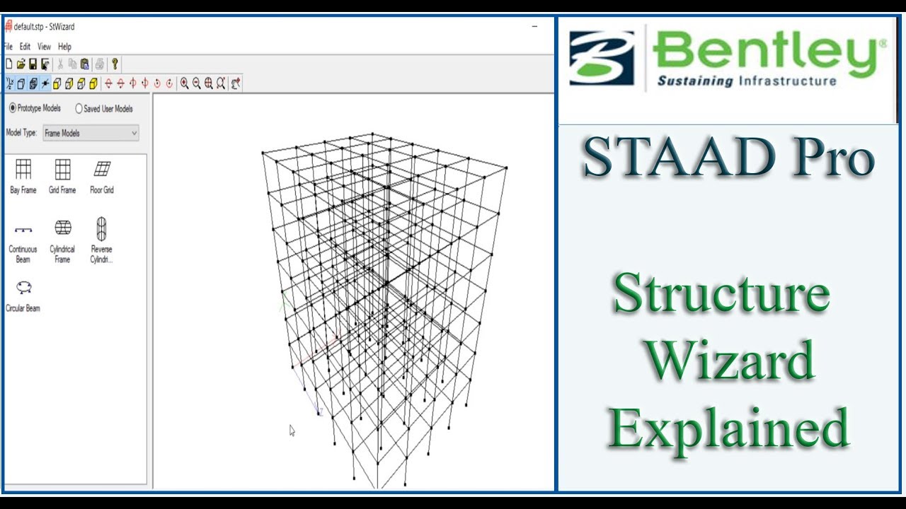 STAAD Pro Tutorial For Beginners [Episode 5]: Using Structure wizard