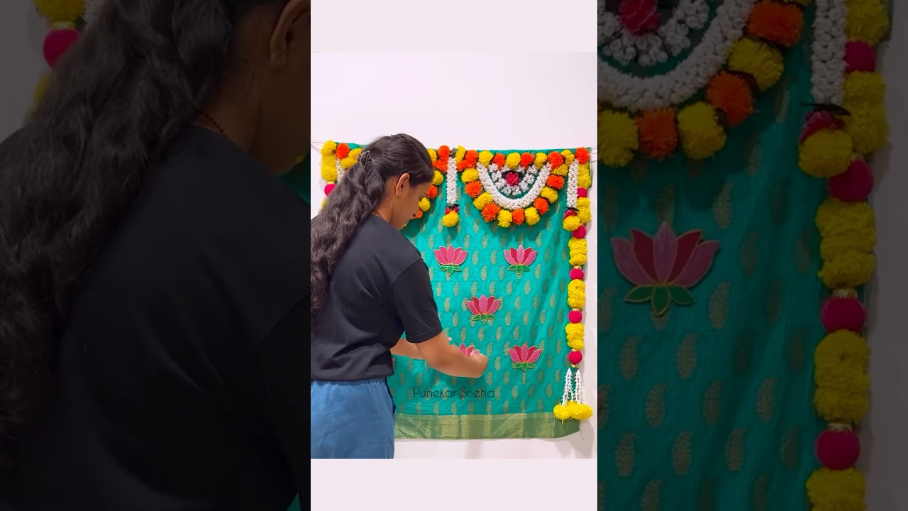 Varalakshmi pooja decoration #varalakshmi #varalakshmipoojadecoration #ganpatidecoration #poojadecor
