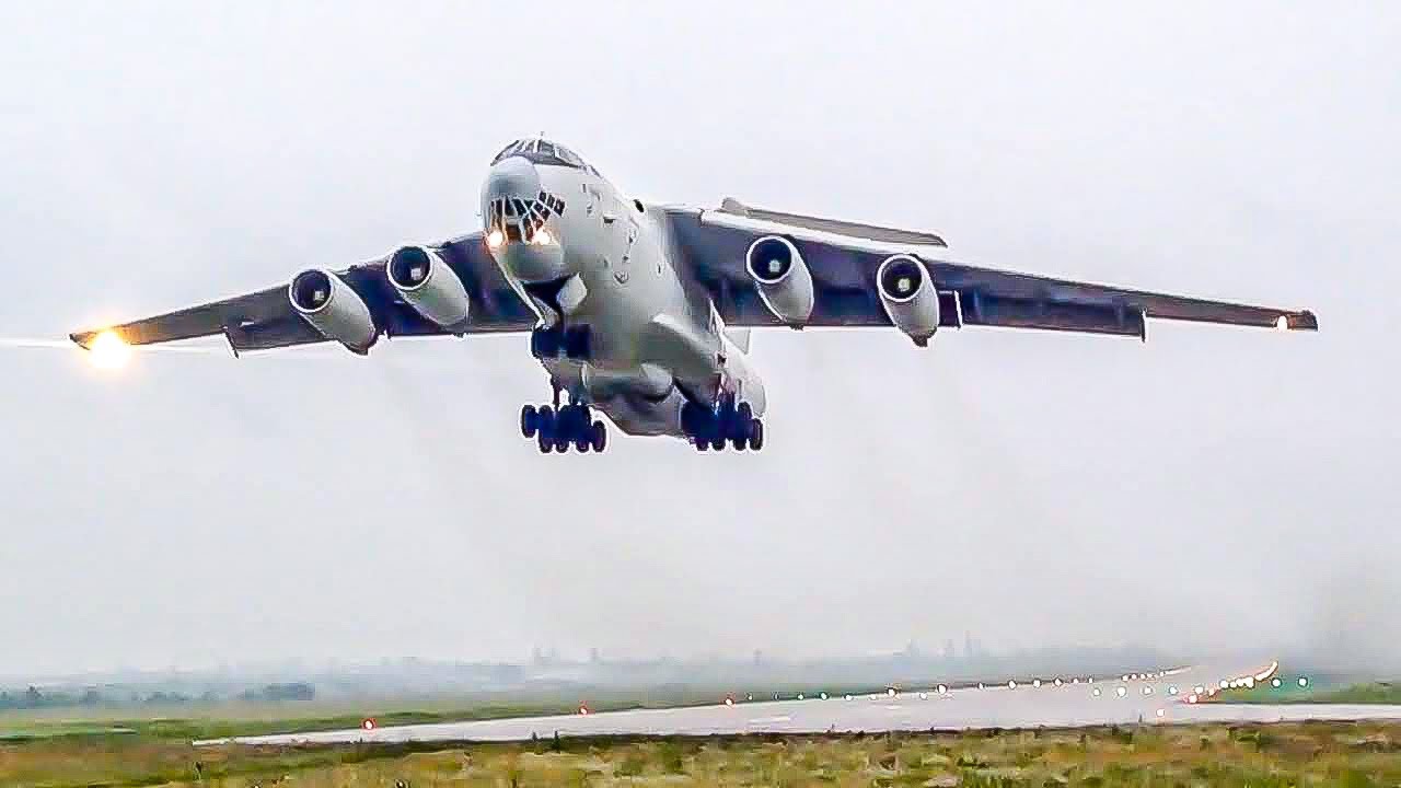 INCREDIBLE LOW HEAVY ILYUSHIN IL-76 TAKEOFF + Close-Up LANDINGS and TAKEOFFS With Amazing Sound!