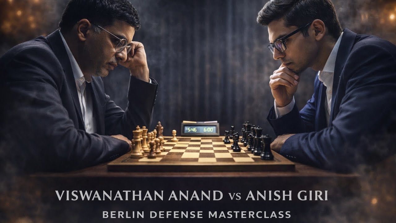 Viswanathan Anand vs Anish Giri 🔸 Berlin Defense Masterclass 🔸 Global Chess League 2024