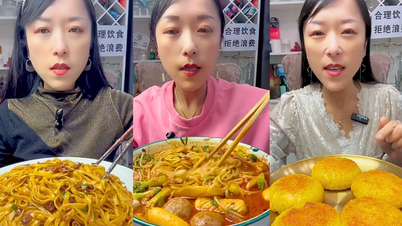 Savory Noodle Dishes and Crispy Golden Buns Mukbang