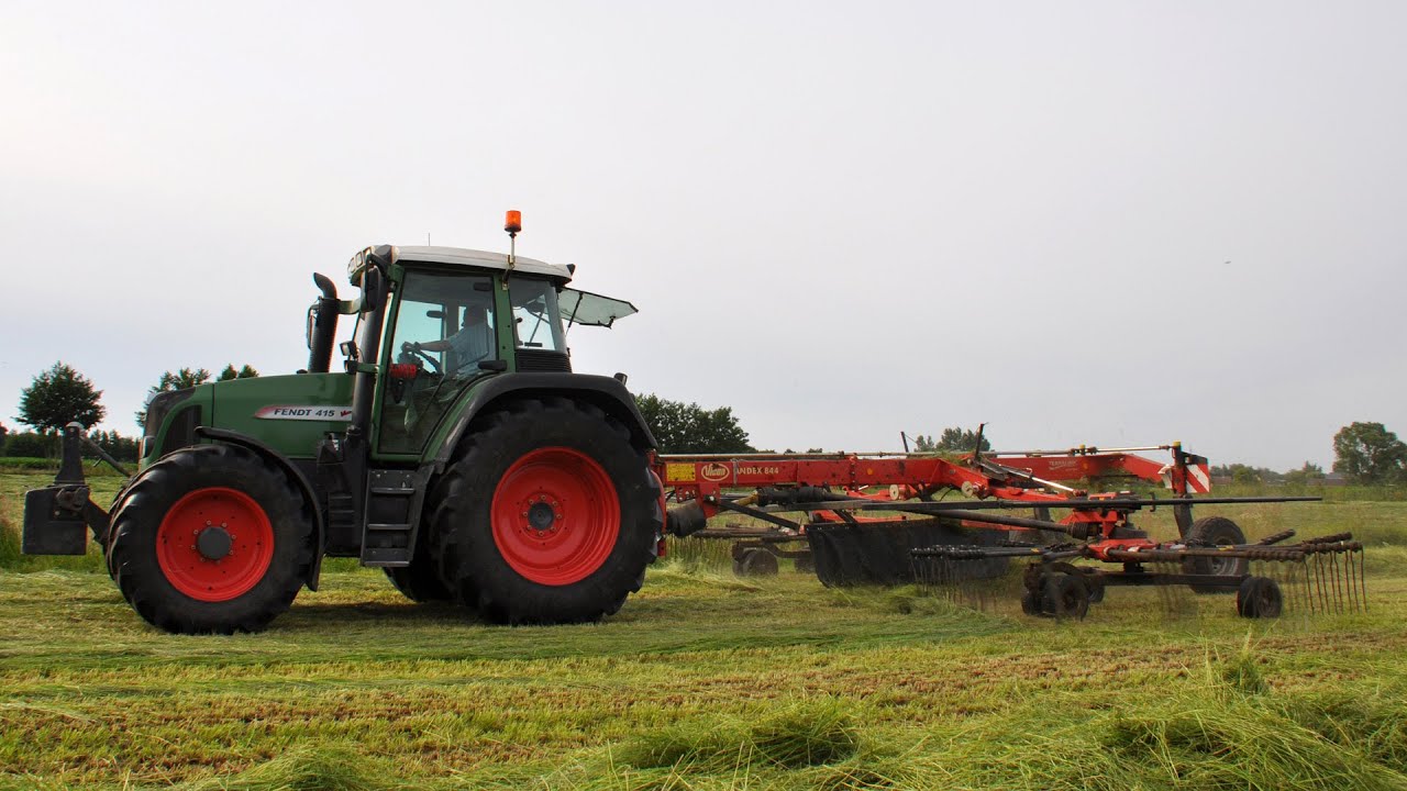 Fendt 415 vario & Vicon Andex 844 - Loonw. Claeys KMK - gras harken