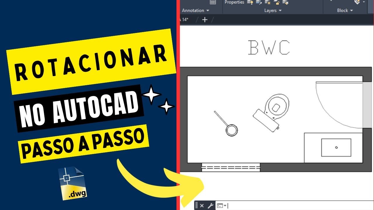 Como ROTACIONAR no AUTOCAD com REFER&Ecirc;NCIA