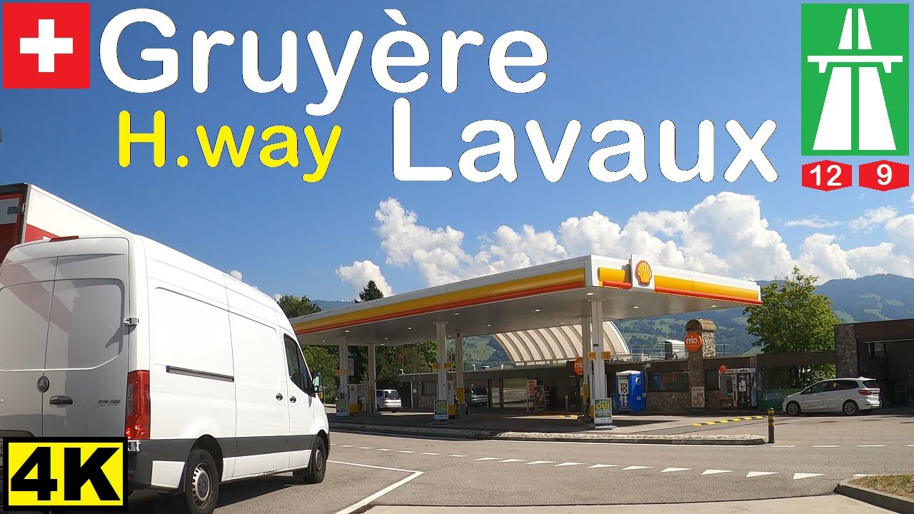 Trip drive on swiss highway from the parking 