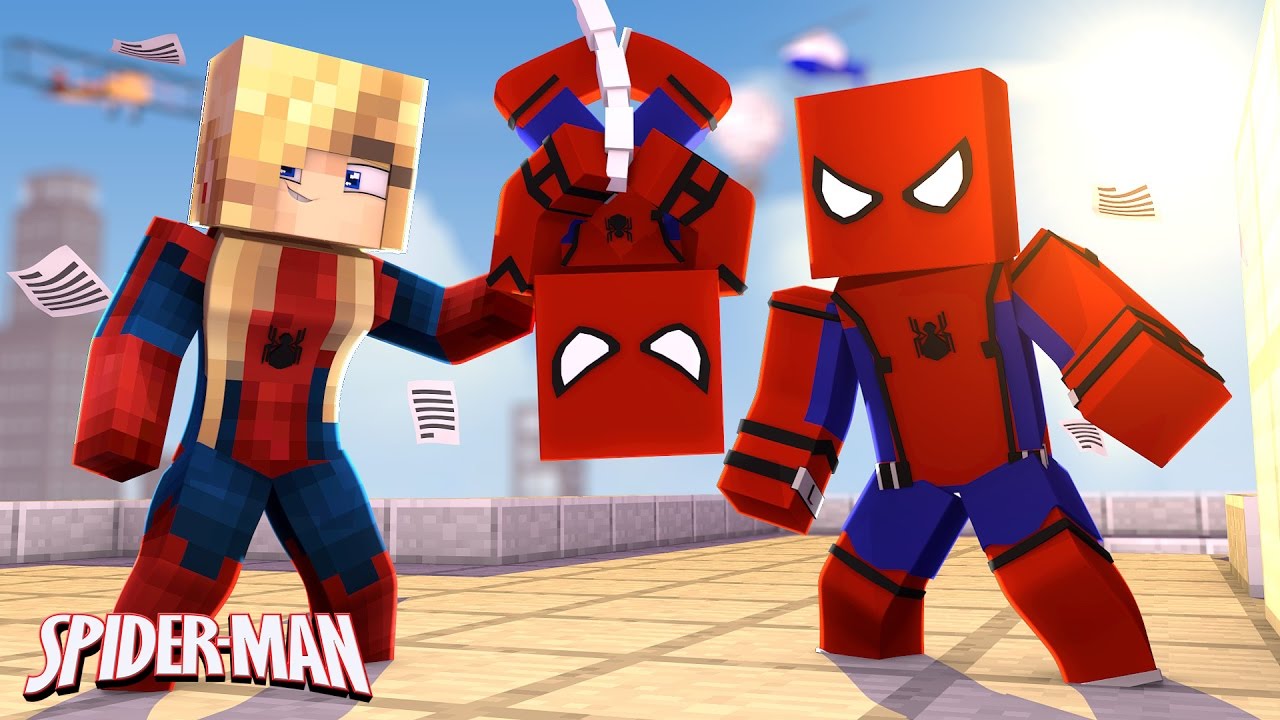 Minecraft: WHO'S YOUR FAMILY? - O BEBÊ HOMEM ARANHA APRENDEU SEUS PODERES! (Spider-Man: HomeComing)