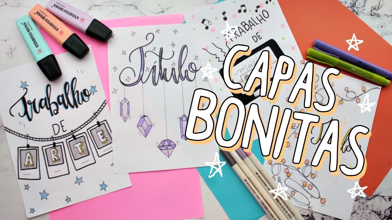 COMO FAZER CAPAS PARA TRABALHOS ESCOLARES OU BULLET JOURNAL