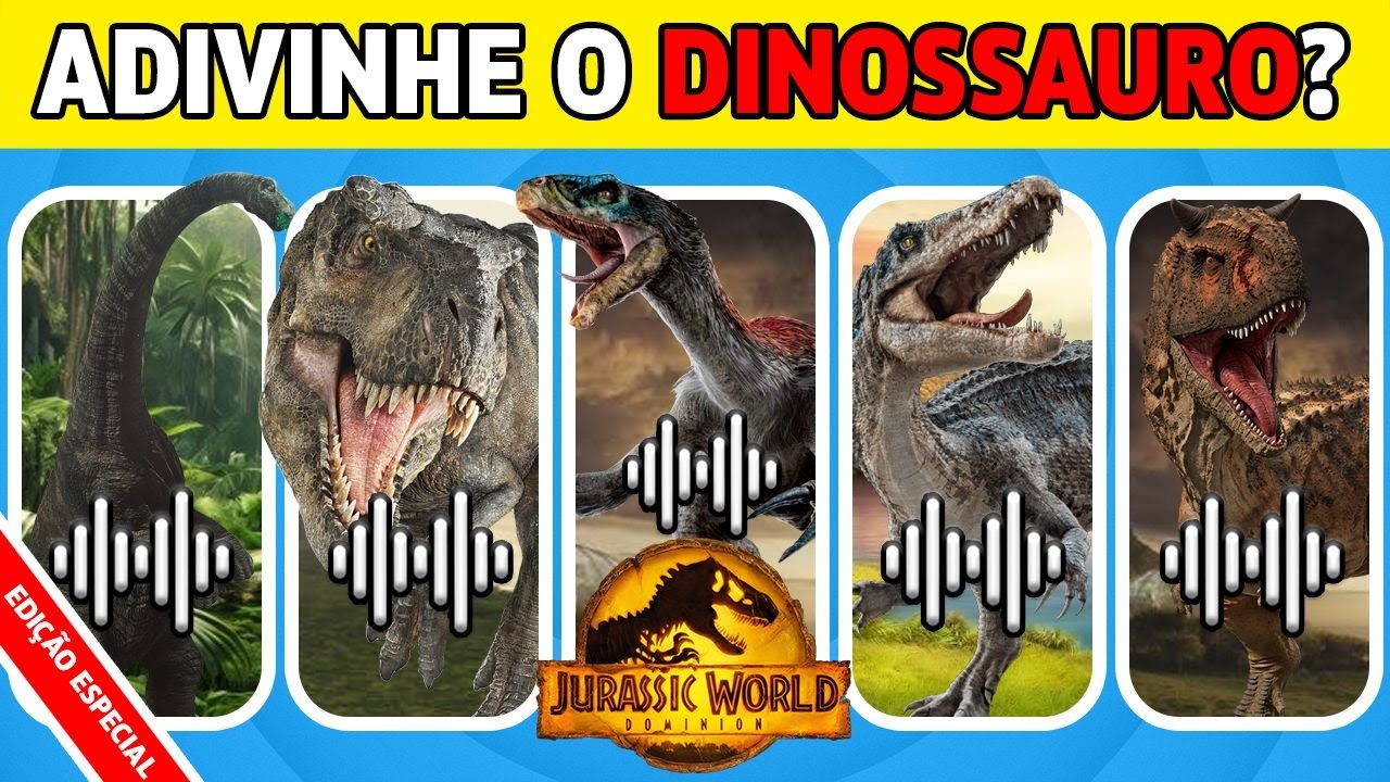 🌋🦖 Adivinhe o Dinossauro | EDIÇÃO ESPECIAL Jurassic World 🔥 | CaféQuiz