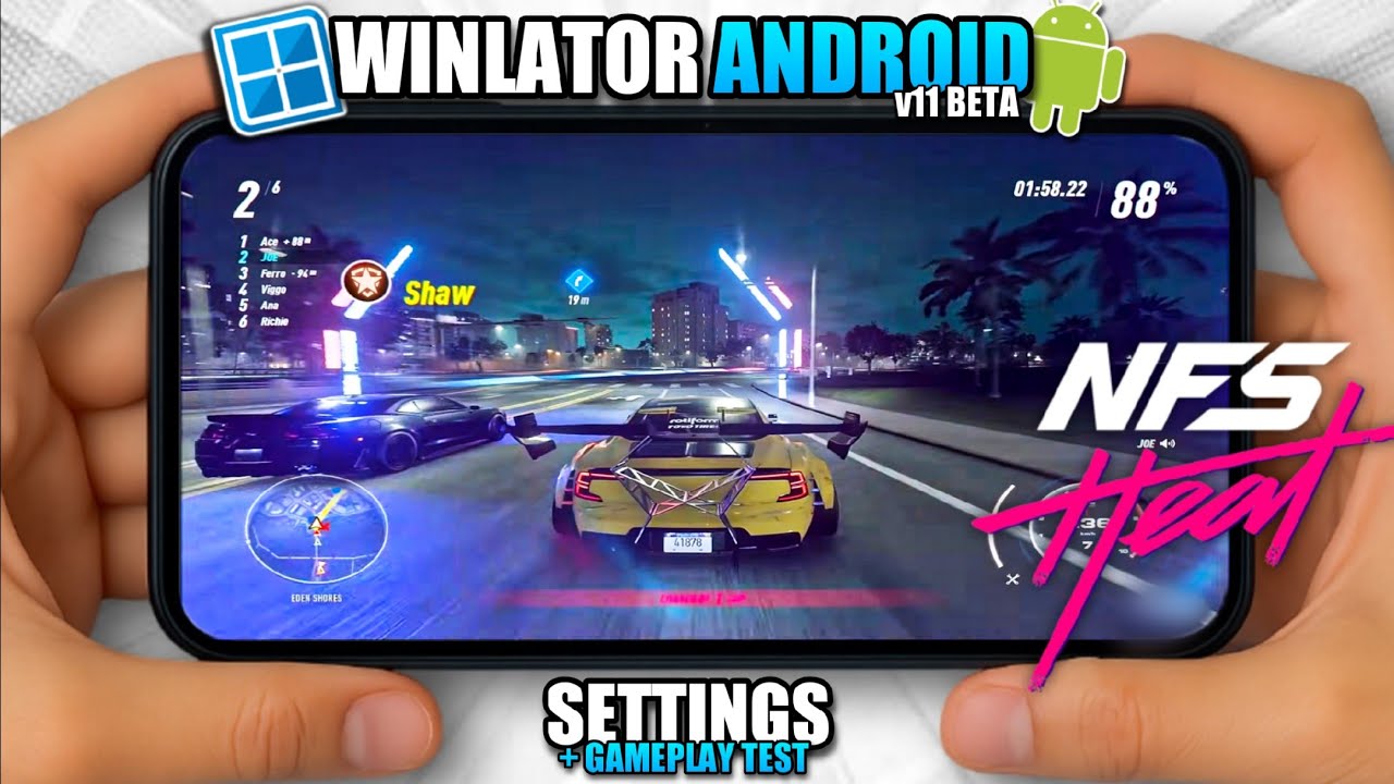 Need For Speed Heat on Android Winlator v11 Beta Gameplay Test | Snapdragon 8s Gen 3 POCO F6 