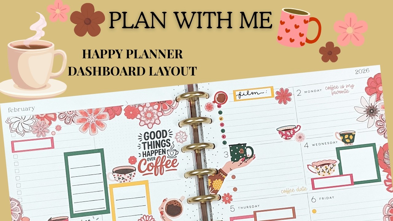 Plan With Me | Happy Planner Dashboard Layout | Kellofaplan Coffee Lover
