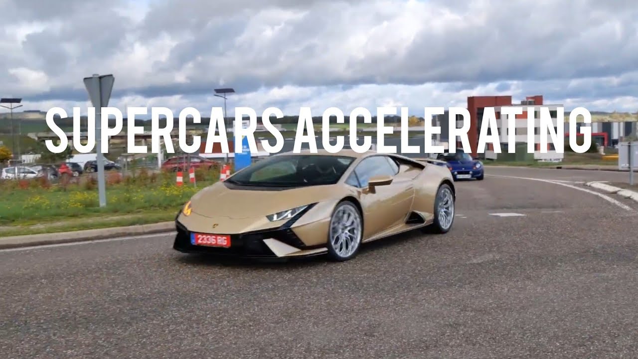 Supercars Accelerating, powerslide... (GES) Huracan technica, Jaguar F type SVR Porsche 911 GT3...