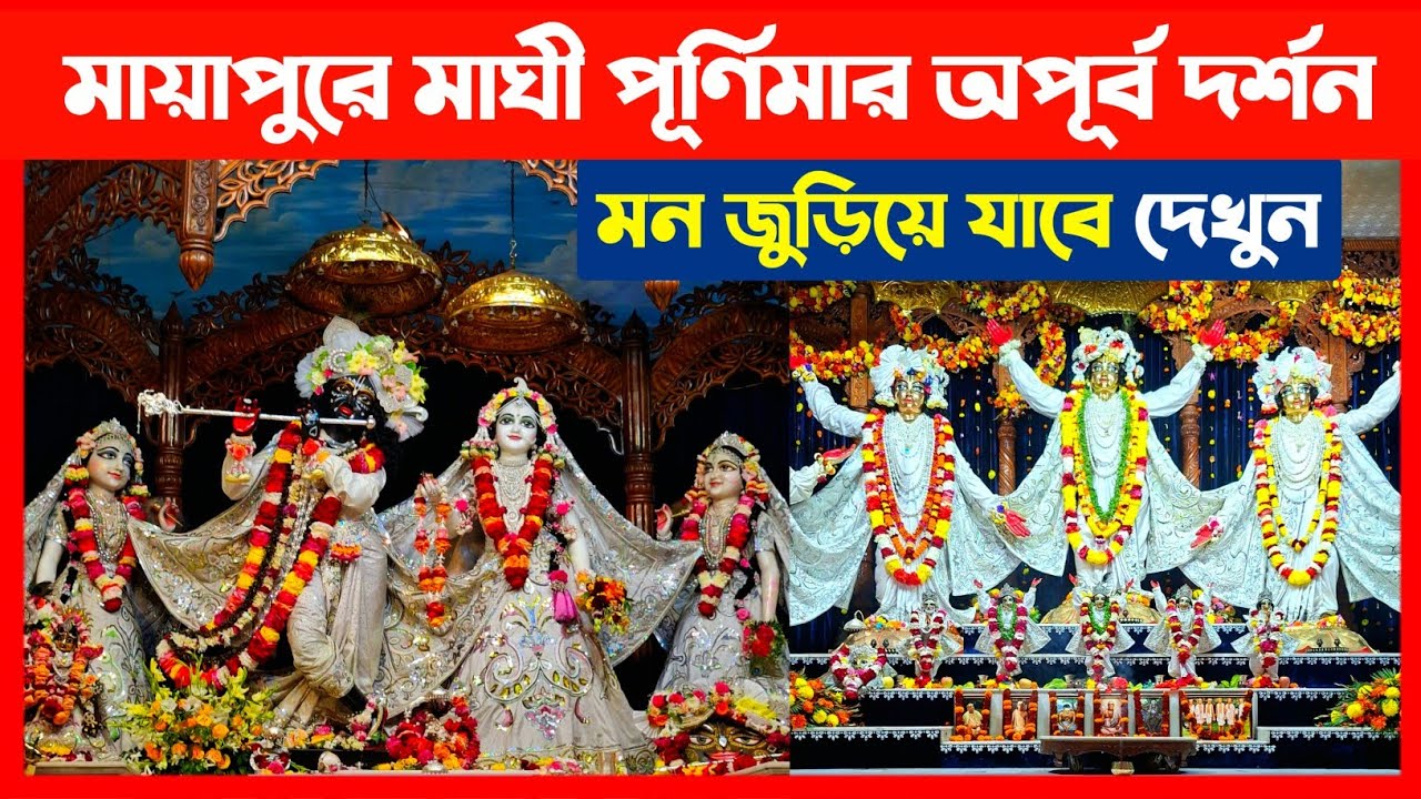 মায়াপুরে মাঘী পূর্ণিমায় শ্রীবিগ্রহ মন জুড়িয়ে যাবে দেখুন🔴 ISKCON Mayapur Purnima darshan