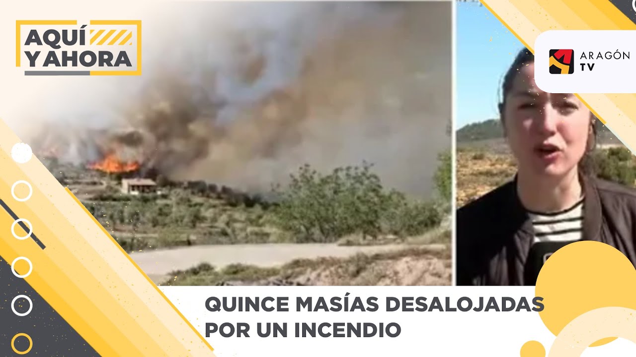 Quince masías desalojadas por un incendio en Lledó