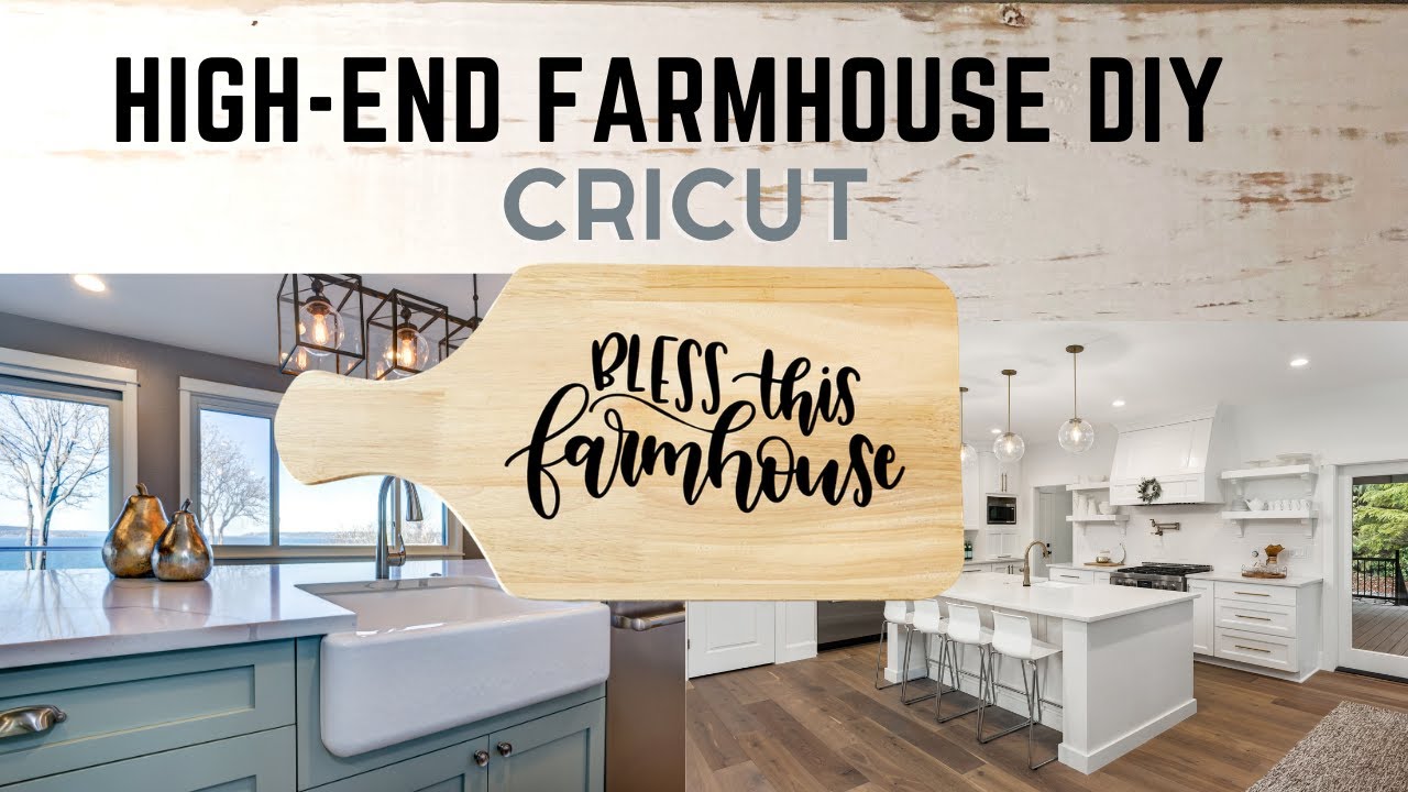 High-End Farmhouse Decor on a Budget! $5 Custom Serving Board with a Cricut!