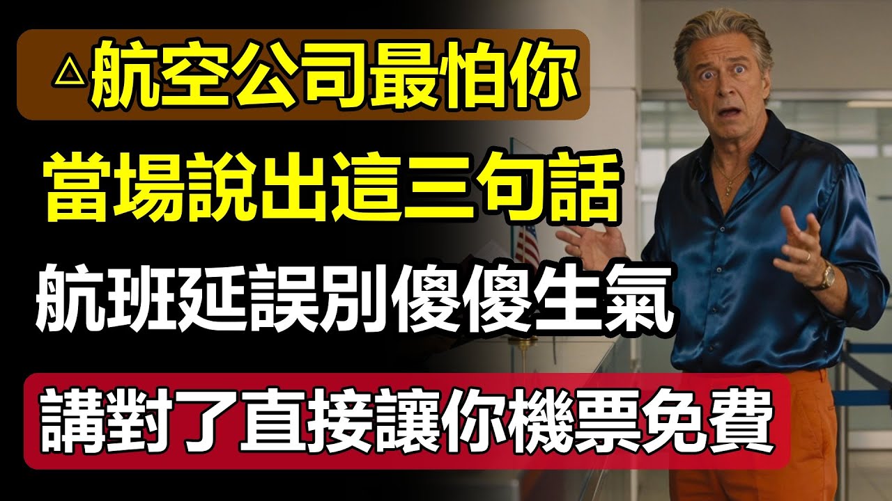 航空公司最怕你說這「三句話」！航班延誤別傻傻生氣，講對了直接讓你「機票免費」！#航空公司 #航班延誤 #機票免費 #旅行秘訣 #旅遊攻略 #航空知識 #飛行技巧 #免錢機票 #旅行達人 #必學資訊