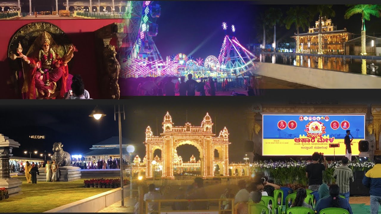 Mysore Dasara Lighting 2025 | Exhibition & Food Festival Vlog #MysoreExhibition #FoodFestival2025