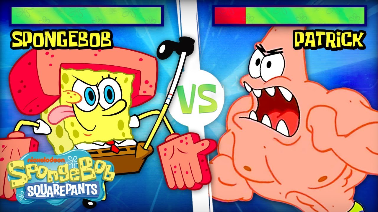 SpongeBob Fight Scenes with HEALTHBARS 💥 | 60+ Minute Compilation | @SpongeBobOfficial