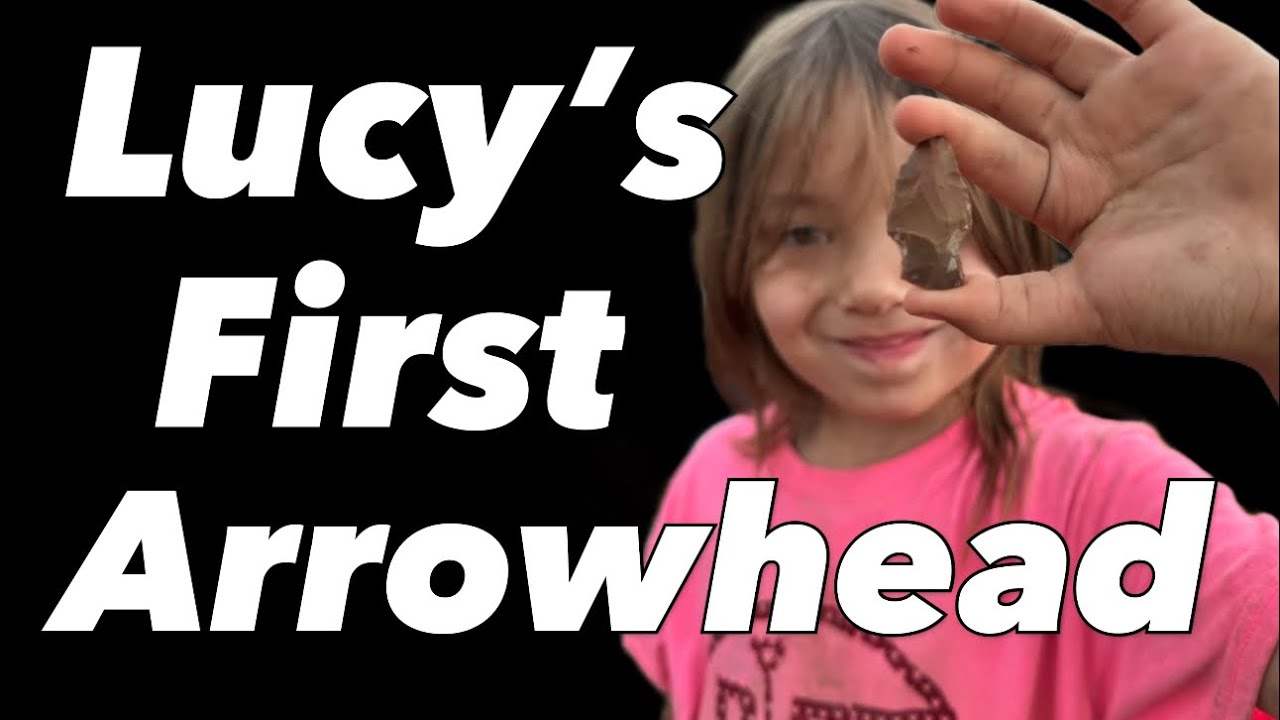 Lucy finds her first arrowhead 