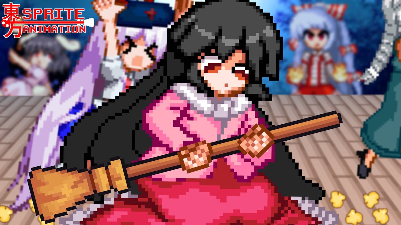 Kaguya Tries to Sweep the Floor (She did it!) [東方 Touhou - Sprite Animation]