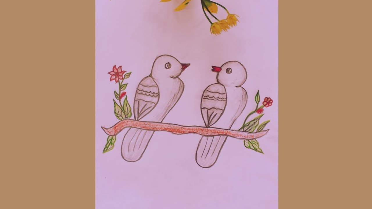 How to draw birds drawing✌twobirds🐦‍⬛🐦‍⬛ drawing# step by step#easydrawing #youtube AnuArt&Craft