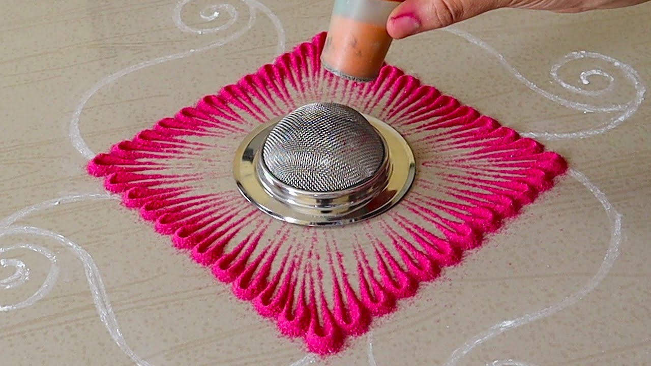 Latest Rangoli Designs For Diwali | Navratri Rangoli Designs With Colors | Color Muggulu | Kolam