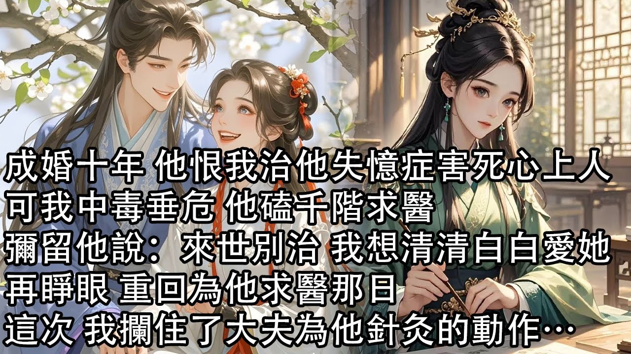 【一口氣看完】成婚十年 他恨我治他失憶症害死心上人，可我中毒垂危 他磕千階求醫，彌留他說：來世別治 我想清清白白愛她，再睜眼 重回為他求醫那日，這次 我攔住了大夫為他針灸的動作…
