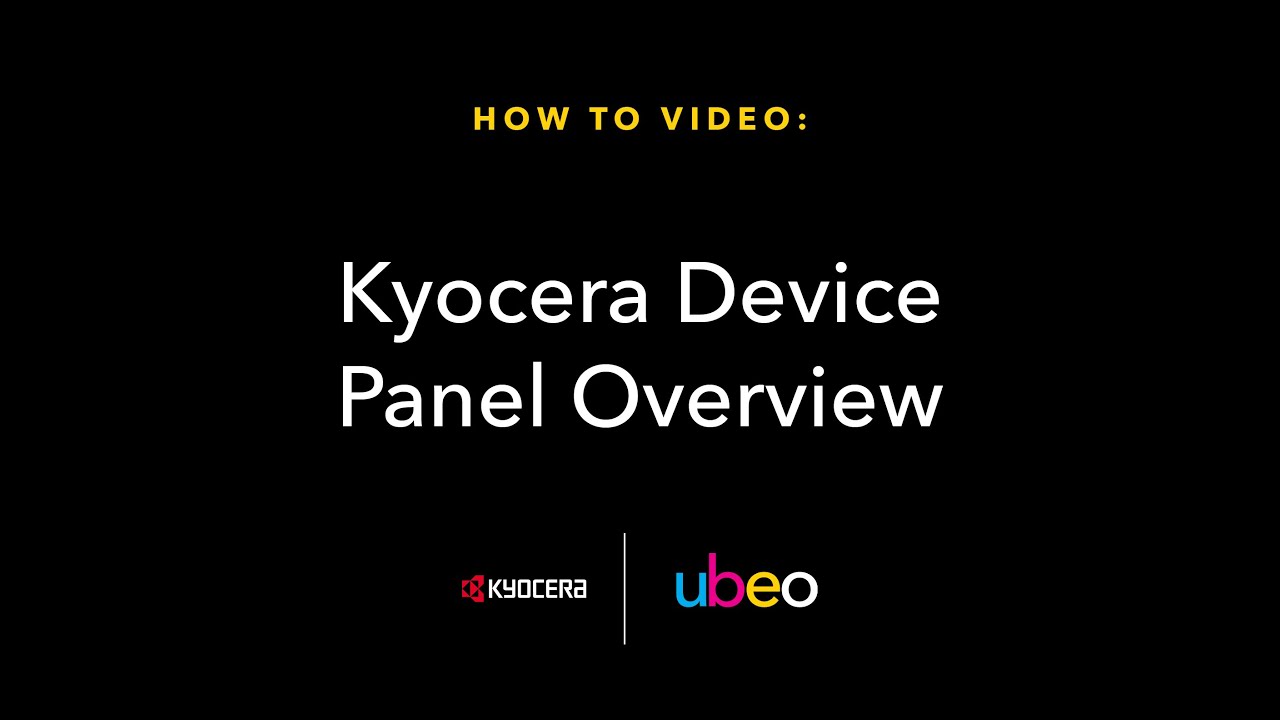 Kyocera Device Panel Overview
